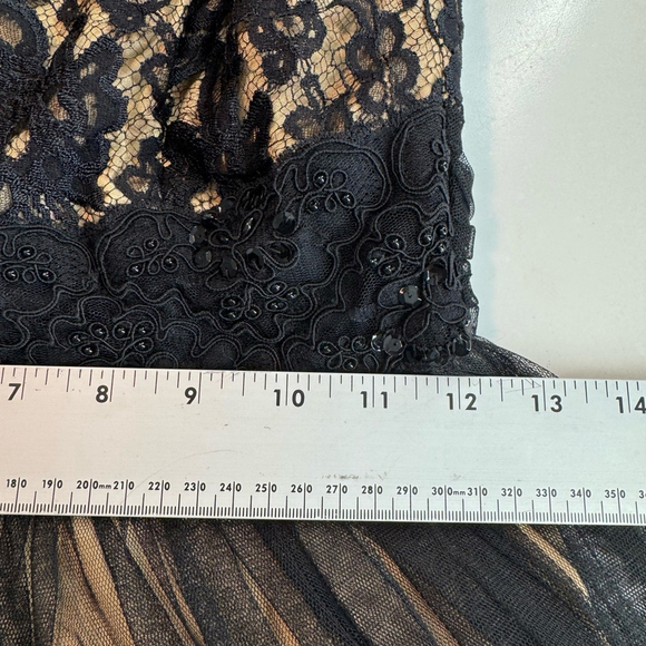 Roberta Vintage 90s Lace Dress 5/6 Black Mini Beaded Prom Cocktail Party Evening - Picture 7 of 9